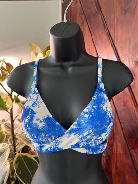 Blue Tie-Dye Bikini top